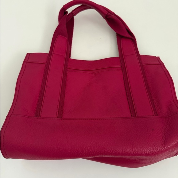 Tory Burch Pebbled Leather Tote Bag in Raspberry / Magenta Pink - Picture 6 of 10